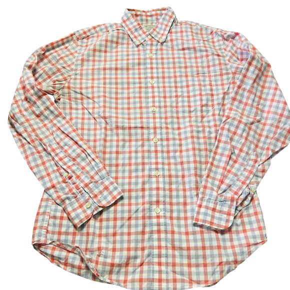 Vintage Y2K J Crew Muted Checkered Classic Long Sleeve Button Up 100% Cotton M - Picture 1 of 4